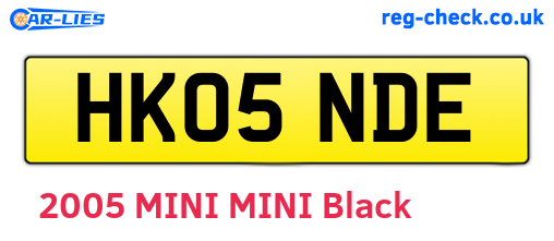 HK05NDE are the vehicle registration plates.