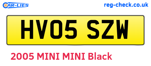 HV05SZW are the vehicle registration plates.