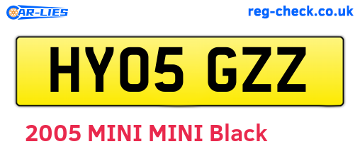 HY05GZZ are the vehicle registration plates.