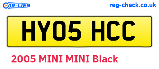 HY05HCC are the vehicle registration plates.