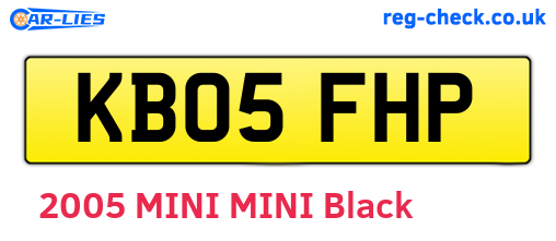 KB05FHP are the vehicle registration plates.