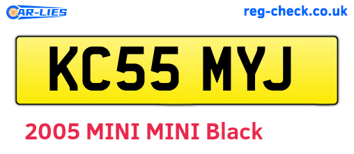 KC55MYJ are the vehicle registration plates.