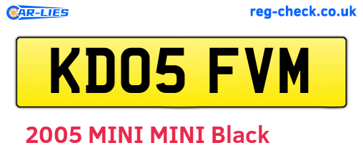 KD05FVM are the vehicle registration plates.