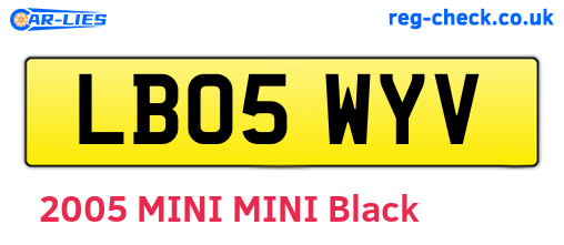 LB05WYV are the vehicle registration plates.