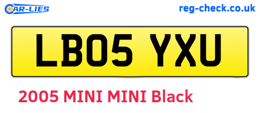 LB05YXU are the vehicle registration plates.