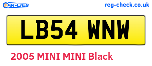 LB54WNW are the vehicle registration plates.