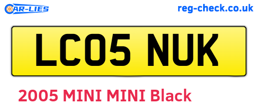 LC05NUK are the vehicle registration plates.
