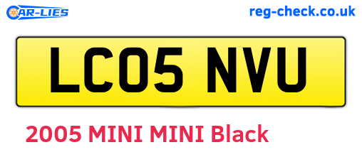 LC05NVU are the vehicle registration plates.