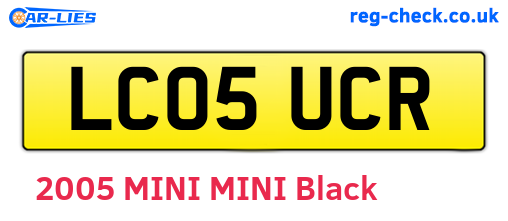 LC05UCR are the vehicle registration plates.