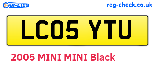 LC05YTU are the vehicle registration plates.
