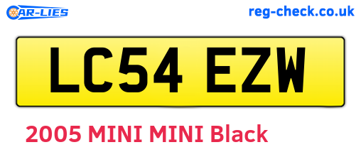 LC54EZW are the vehicle registration plates.