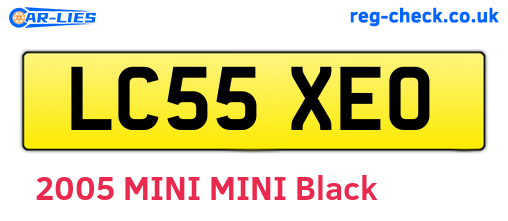 LC55XEO are the vehicle registration plates.