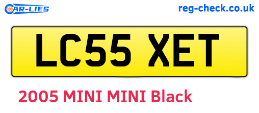 LC55XET are the vehicle registration plates.