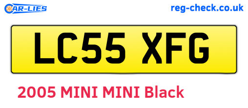 LC55XFG are the vehicle registration plates.