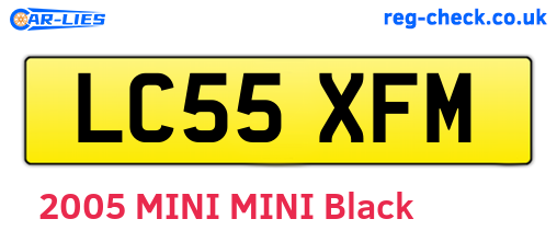 LC55XFM are the vehicle registration plates.