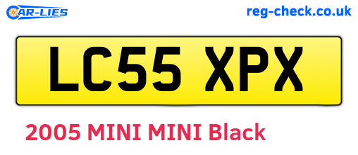 LC55XPX are the vehicle registration plates.