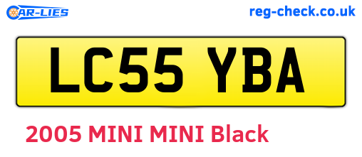 LC55YBA are the vehicle registration plates.