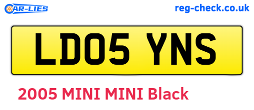LD05YNS are the vehicle registration plates.