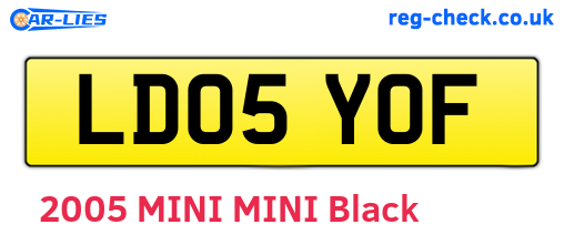 LD05YOF are the vehicle registration plates.
