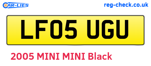 LF05UGU are the vehicle registration plates.