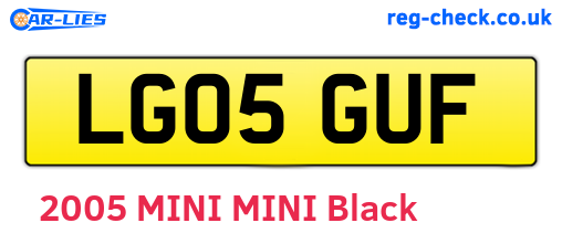 LG05GUF are the vehicle registration plates.
