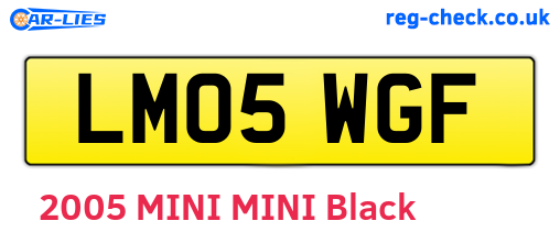 LM05WGF are the vehicle registration plates.