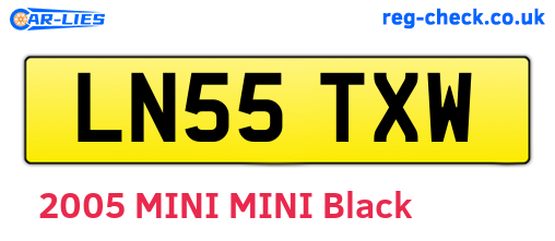 LN55TXW are the vehicle registration plates.