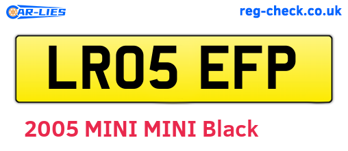 LR05EFP are the vehicle registration plates.