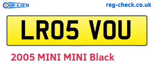 LR05VOU are the vehicle registration plates.