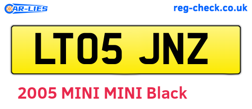 LT05JNZ are the vehicle registration plates.