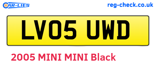 LV05UWD are the vehicle registration plates.