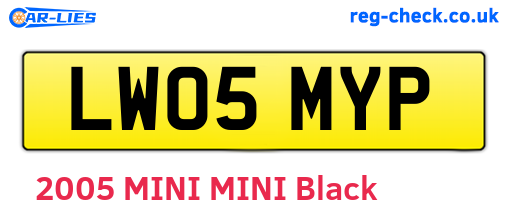 LW05MYP are the vehicle registration plates.