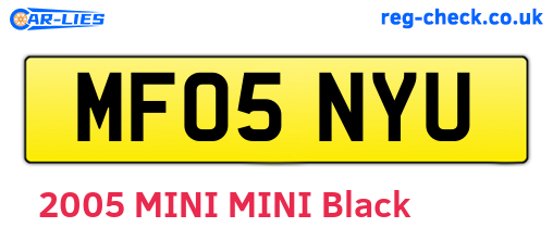 MF05NYU are the vehicle registration plates.