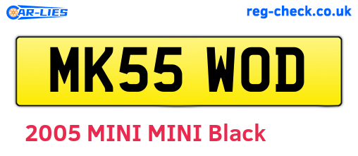 MK55WOD are the vehicle registration plates.