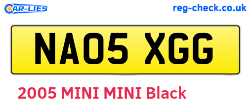 NA05XGG are the vehicle registration plates.