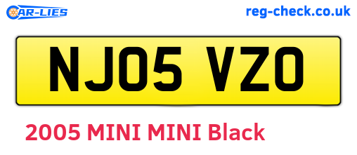 NJ05VZO are the vehicle registration plates.