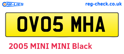 OV05MHA are the vehicle registration plates.