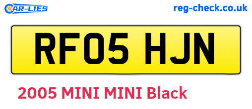RF05HJN are the vehicle registration plates.