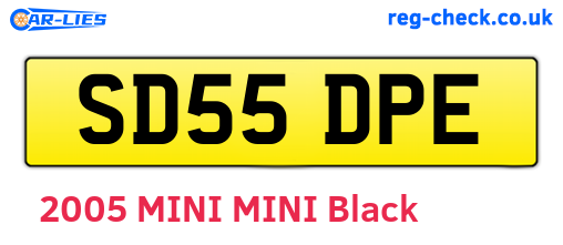 SD55DPE are the vehicle registration plates.