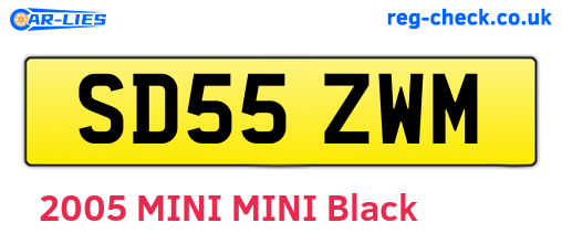 SD55ZWM are the vehicle registration plates.