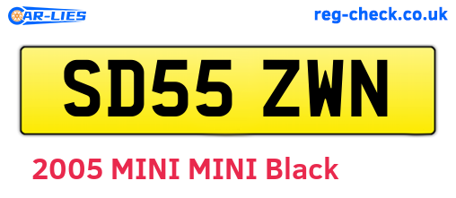 SD55ZWN are the vehicle registration plates.