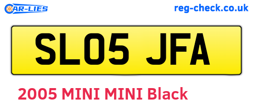 SL05JFA are the vehicle registration plates.
