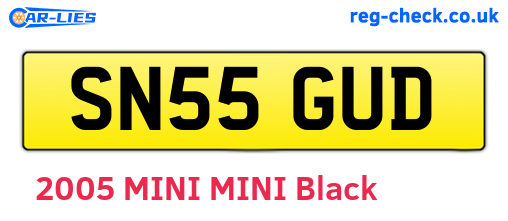 SN55GUD are the vehicle registration plates.