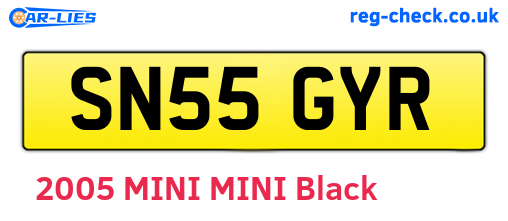 SN55GYR are the vehicle registration plates.