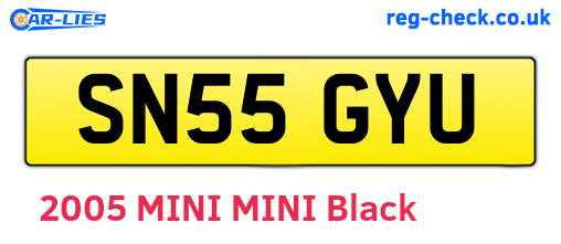 SN55GYU are the vehicle registration plates.
