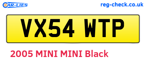 VX54WTP are the vehicle registration plates.