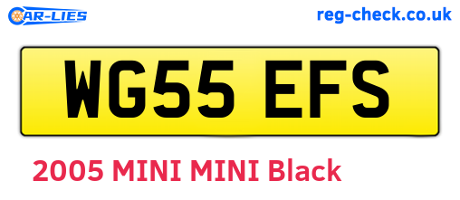 WG55EFS are the vehicle registration plates.