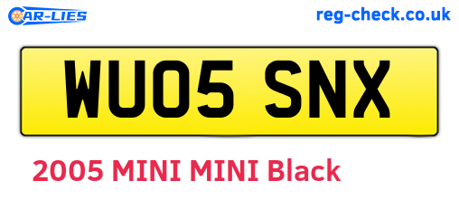 WU05SNX are the vehicle registration plates.