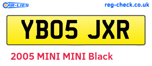 YB05JXR are the vehicle registration plates.