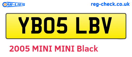 YB05LBV are the vehicle registration plates.